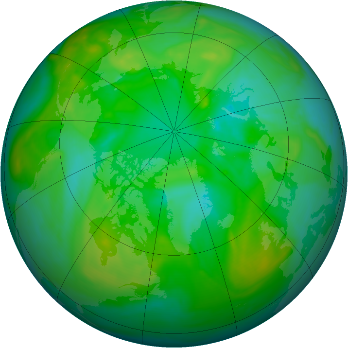 Arctic ozone map for 16 July 2007